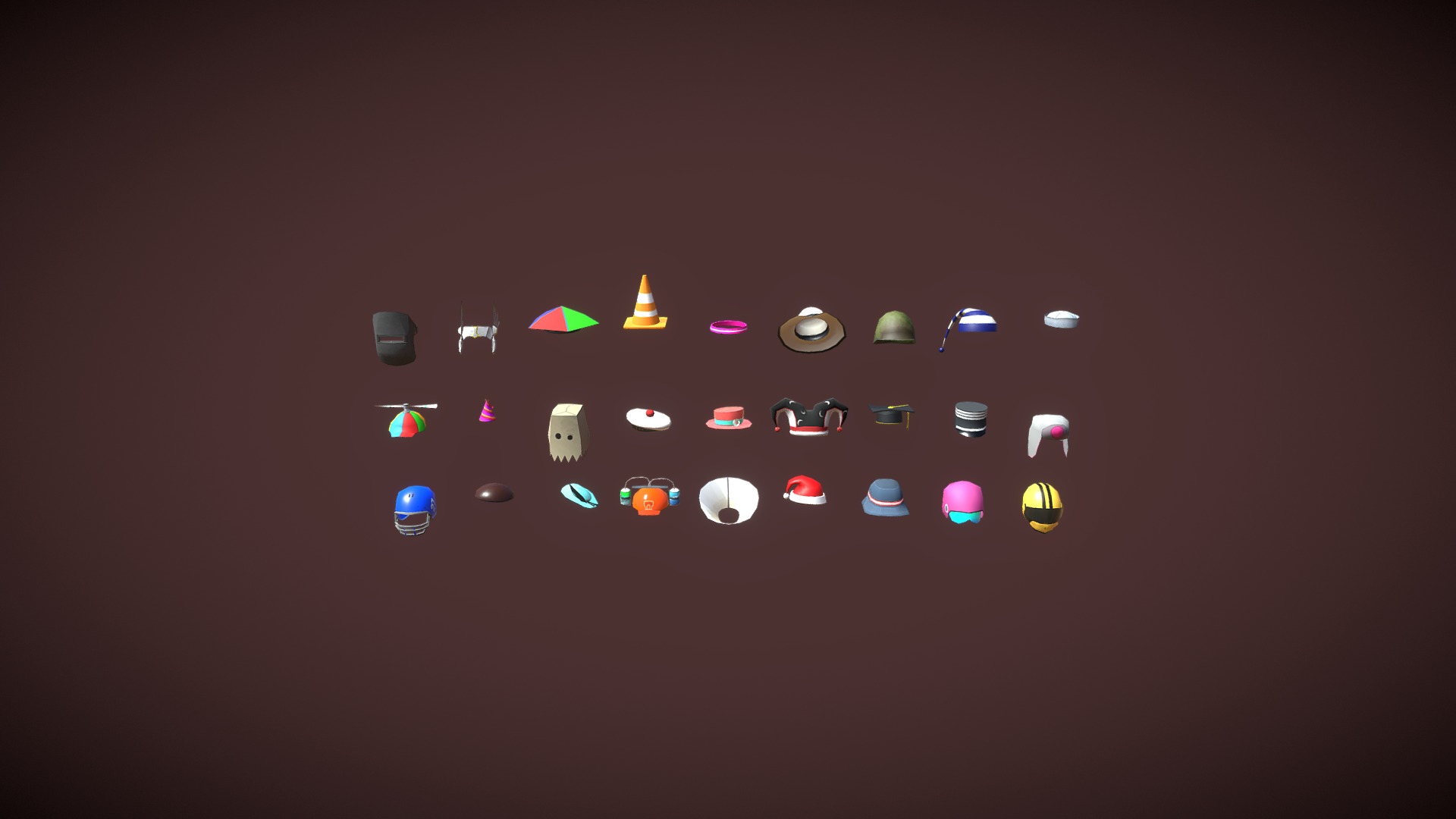 3D model [M]27 Low Poly Hats #2 - This is a 3D model of the [M]27 Low Poly Hats #2. The 3D model is about a screenshot of a video game.