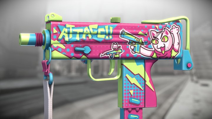 Mac-10 | Cat Attacc!! 3D Model