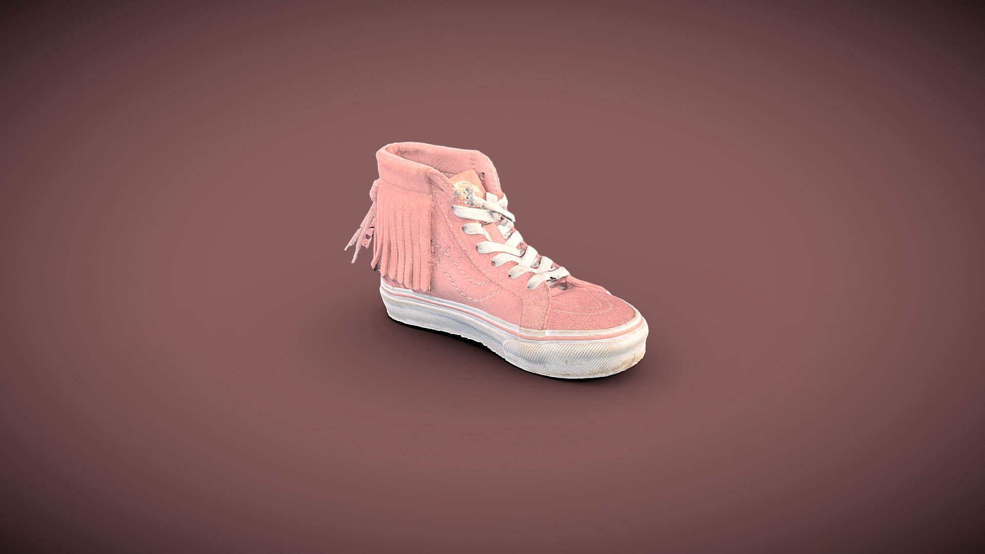 Worn pink Vans shoe