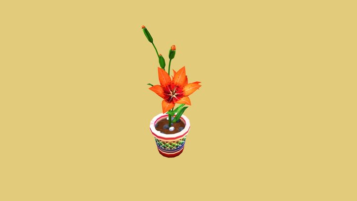 Handpainted Lily 3D Model