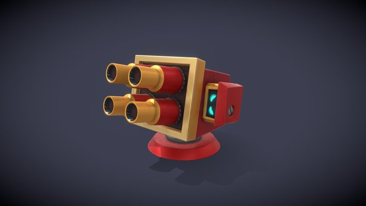 Artillery Turret 3D Model