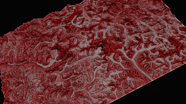 Mount Everest - Red Relief Image Map