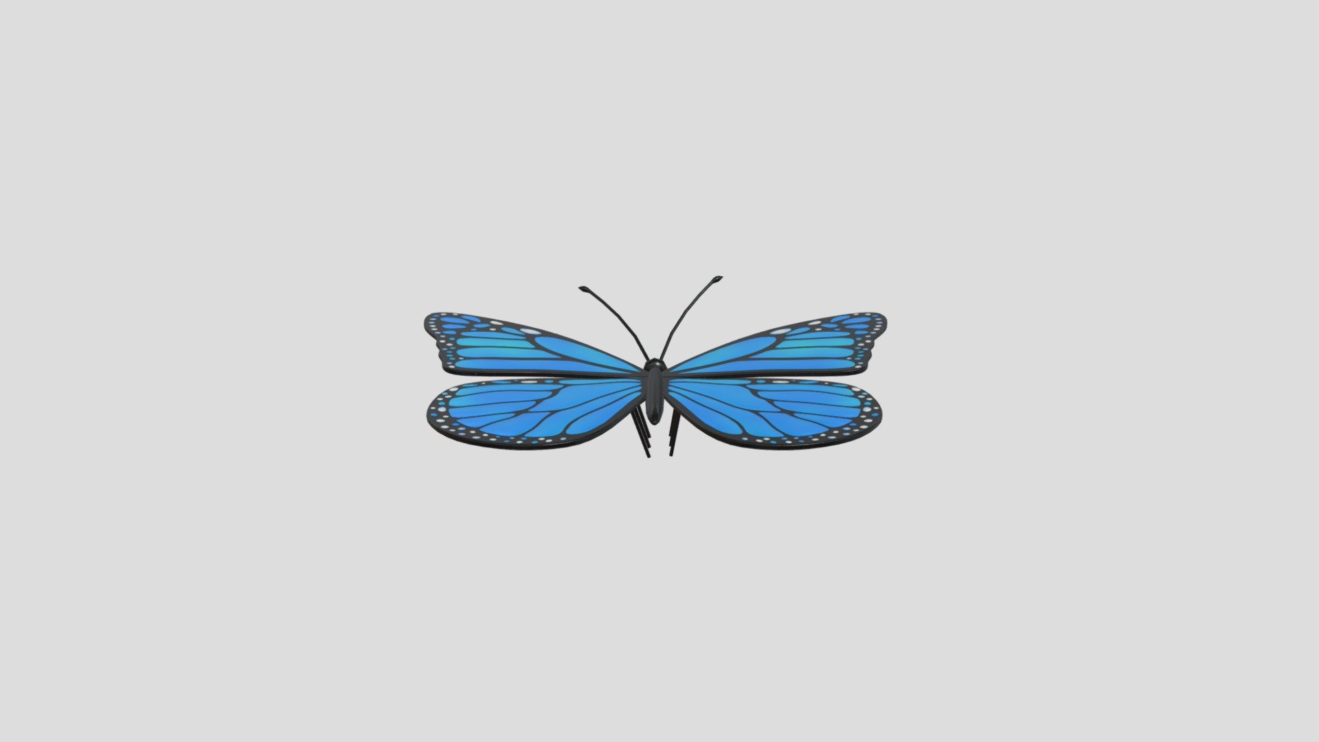 blue-monarch-butterfly - Download Free 3D model by kruziraida [3f8e607 ...