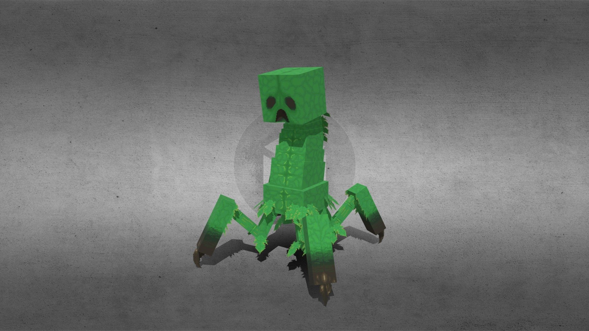 3D model Minecraft Creeper VR / AR / low-poly