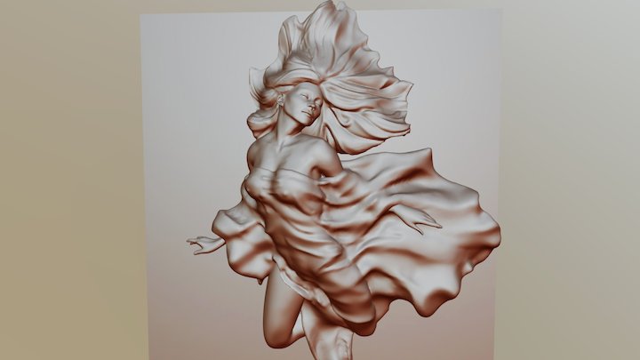 The Flying Girl 3D Model