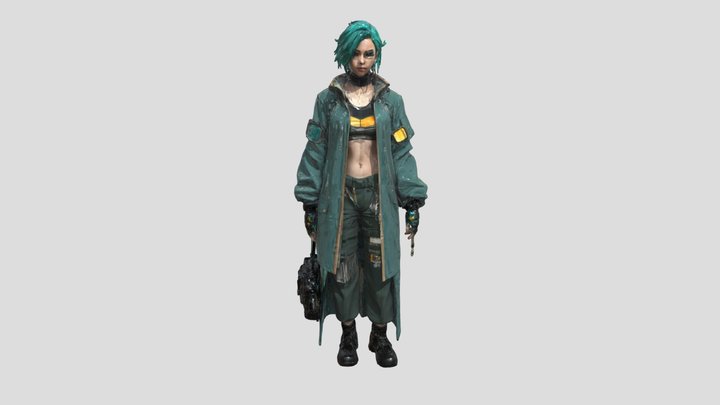 Cyberpunk Warrior 3D Model