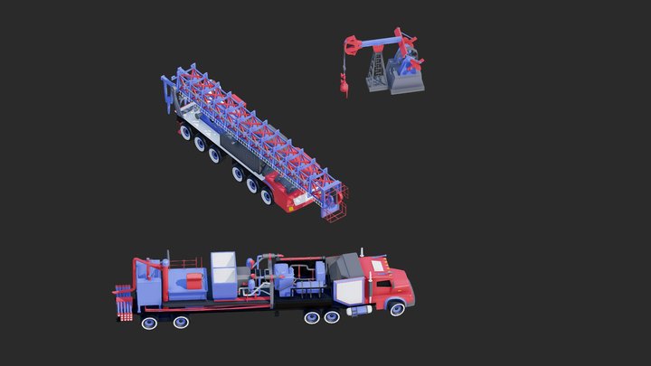 Oil and gas production assets 3D Model