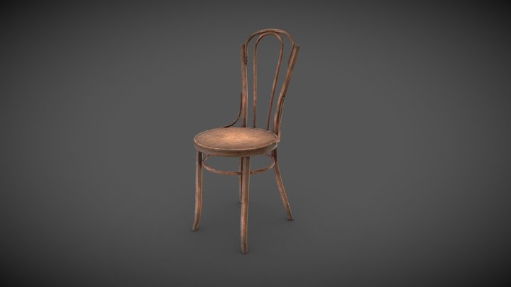Old Wooden Chair 3D Model
