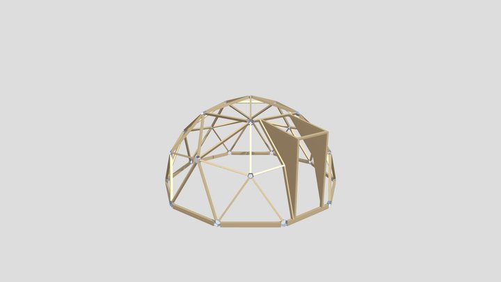 Thunder Domes 2V Geodesic Timber Dome 3D Model