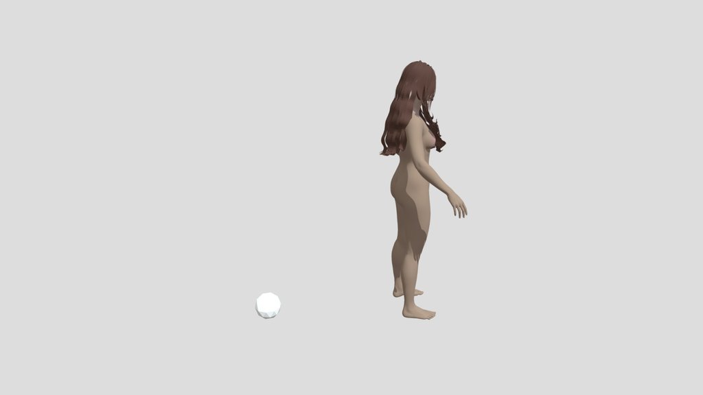 Nude Female With Hair Textured