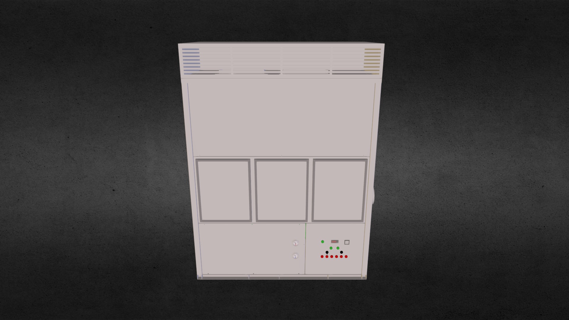 3D model SCU – 100 - This is a 3D model of the SCU - 100. The 3D model is about a white box with a label.