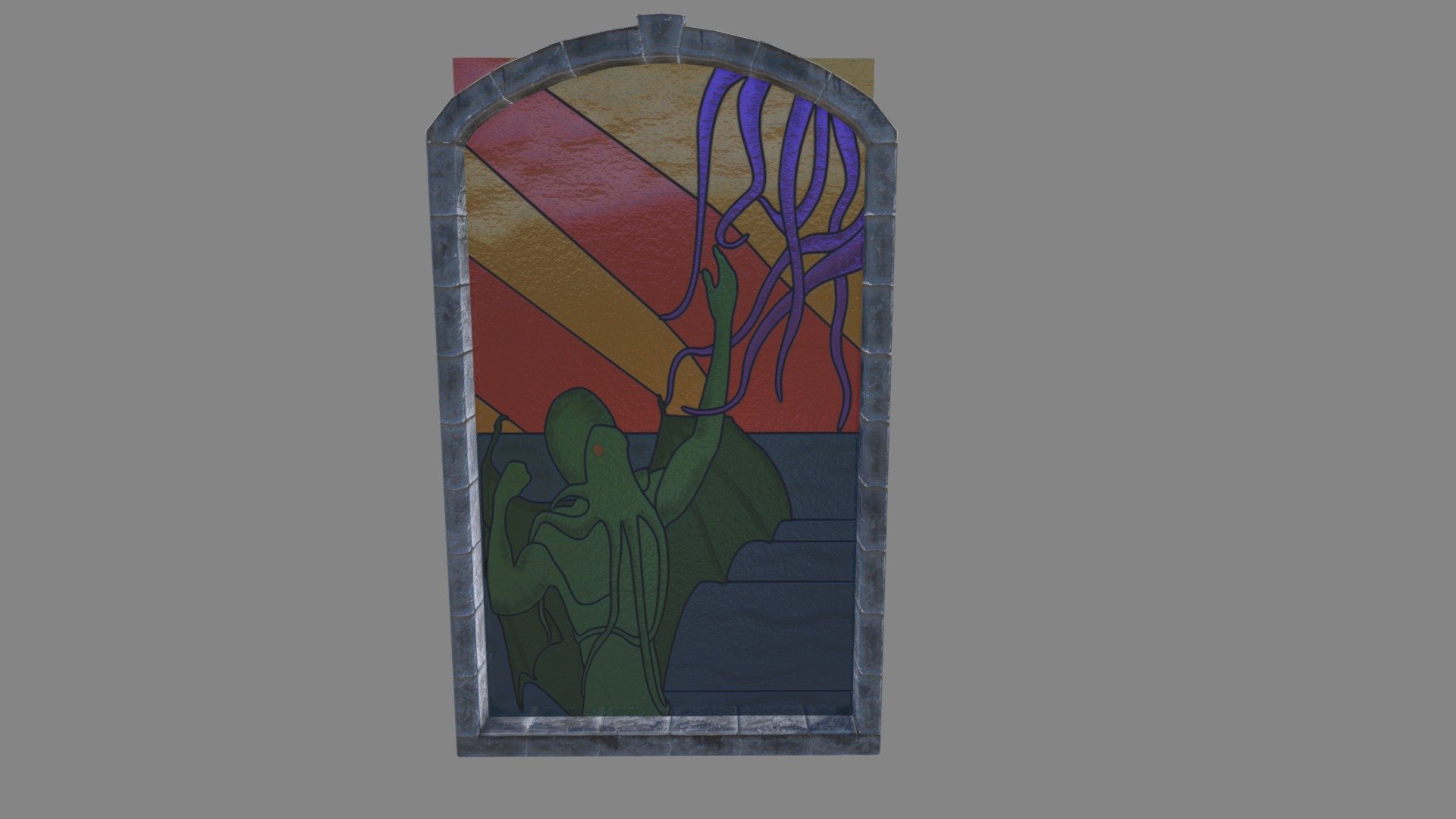 Stained glass Cthulhu window