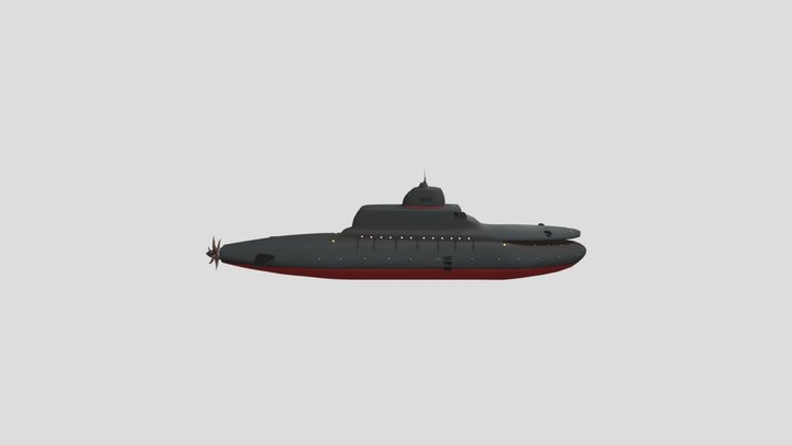 Fictional Submarine 3D Model