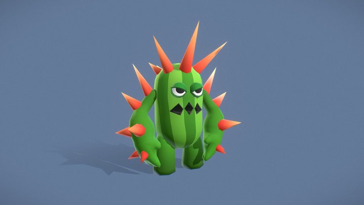Cartoon Characters - Cactus Warrior Lvl3 3D Model
