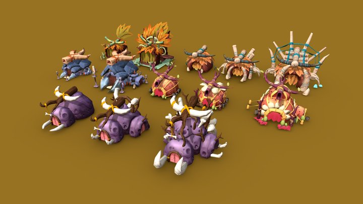 Stylized Tribal Hut 3D Model