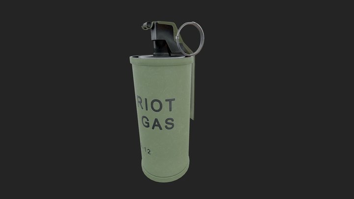 Teargas Grenade High poly PBR 3D Model