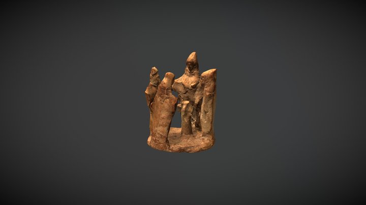 SAM A 1043 Cypriot Group of Figurines in a Ring 3D Model