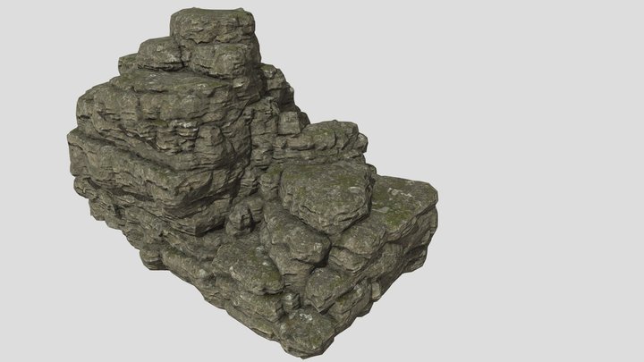 Cliff displacement to mesh test 3D Model