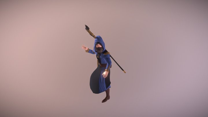 Animated Wizard Character Model 3D Model