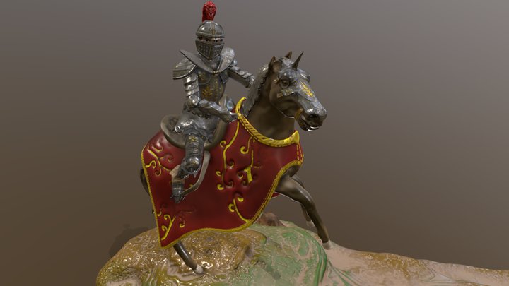 Royal Knight and Horse 3D Model