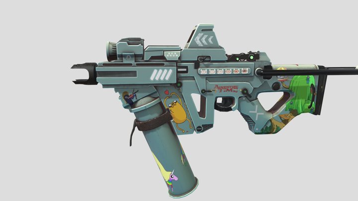 Adventure Time Stylized Gun 3D Model