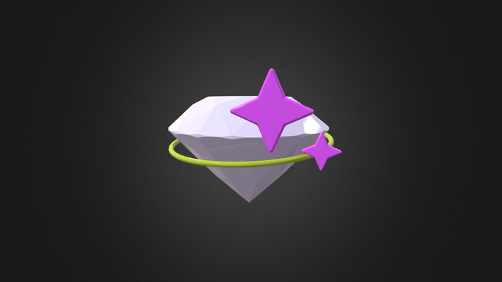 Diamond Animated Icon 3D Model