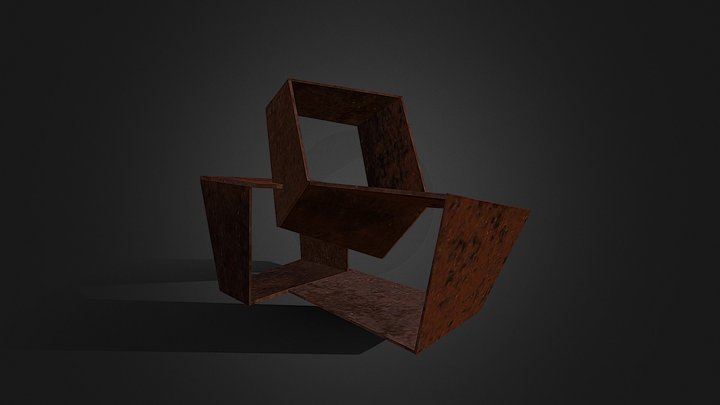 Construcción con tres cuboides vacíos, 1958 3D Model