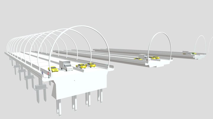 Roadway Bridge _ საავტომობილო ხიდი 3D Model