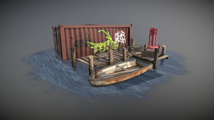 DAE - 5 Props - Fishing Set - Download Free 3D model by