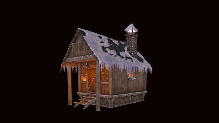 Winter Cabin 3D Model