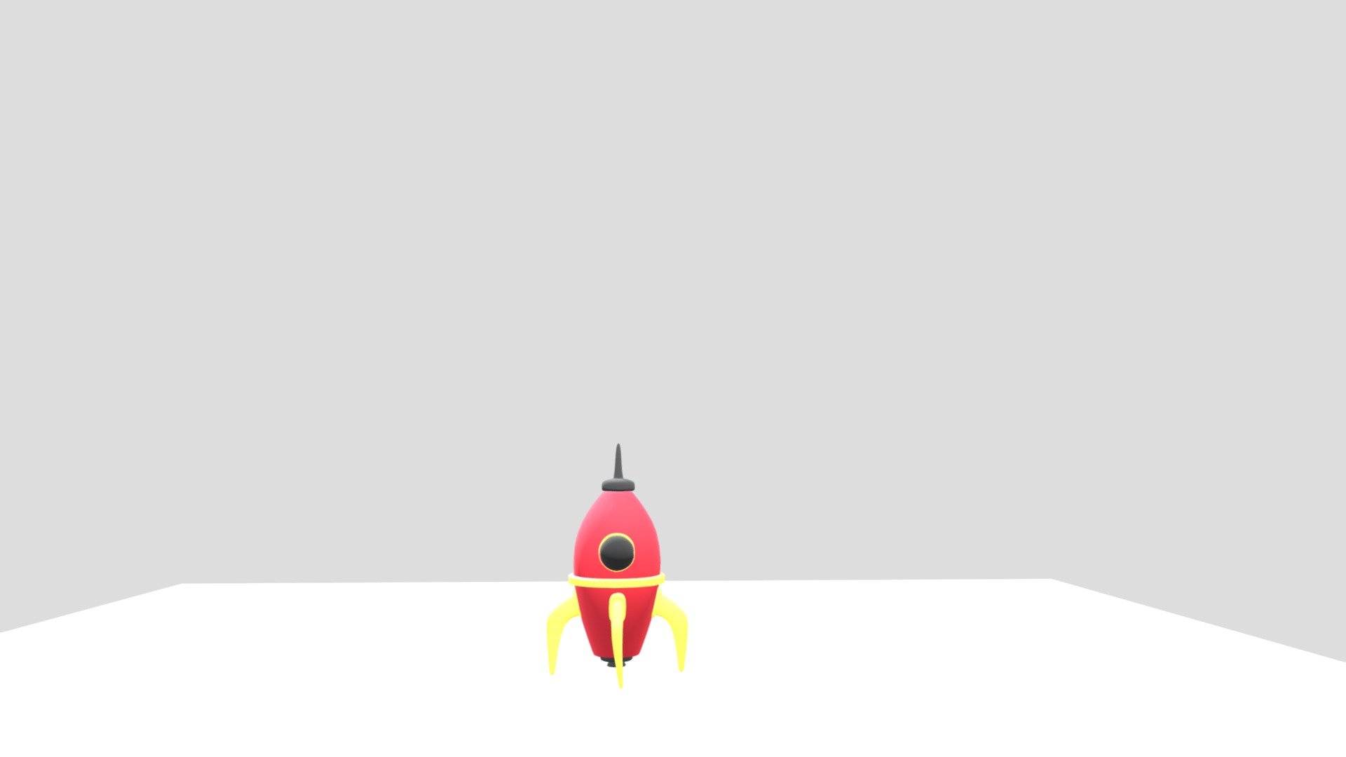 low poly 3D rocket