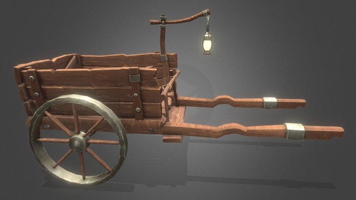 Stylized Medieval Wagon | Free Game-Ready Asset 3D Model