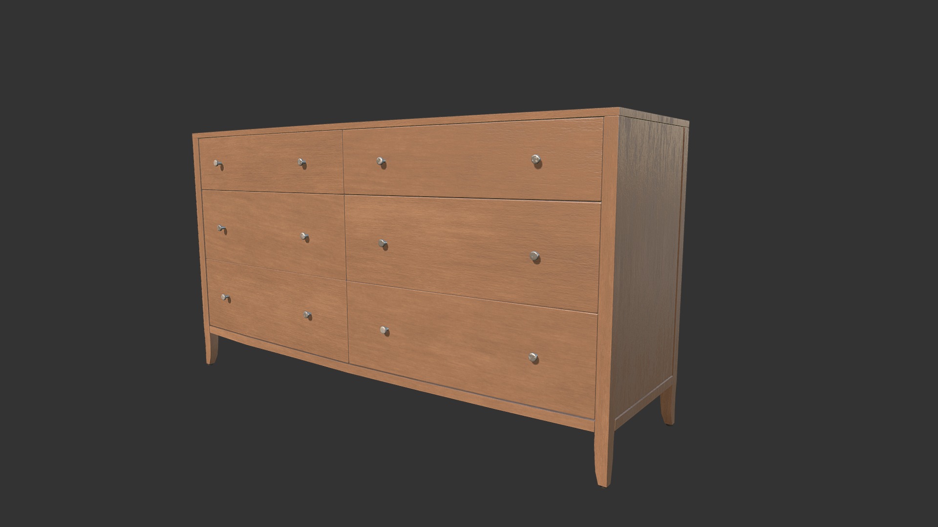 3D model Commode Long Classic - This is a 3D model of the Commode Long Classic. The 3D model is about a wooden dresser with drawers.