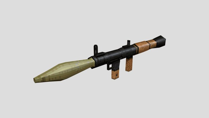 PSX Low-Poly Rocket Launcher 3D Model
