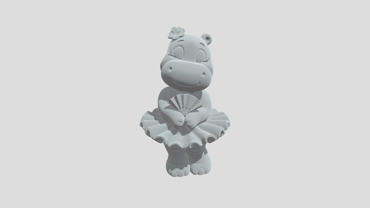 Ballerina Hippo 3D Model