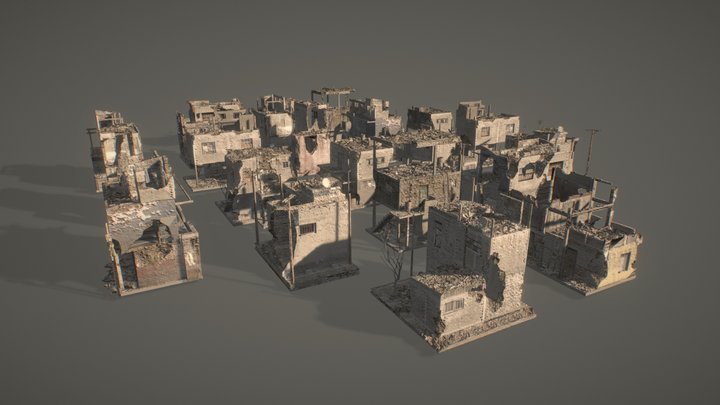 destroyed buildings 3D Model