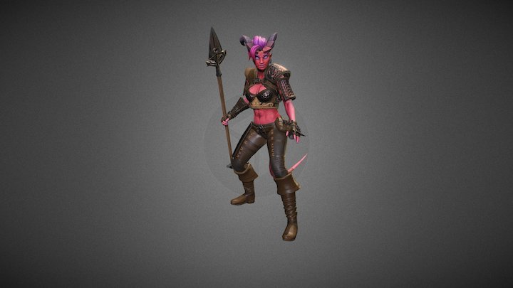 Tiefling idle to attack 3D Model