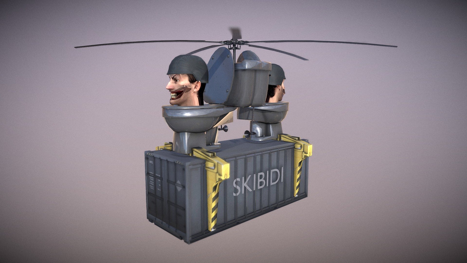 CONTAINER HELICOPTER TOILET SKIBIDI TOILET - Download Free 3D model by  FARSONG02ANIMATIONS23 (@farsong0animations23) [3fbb031]