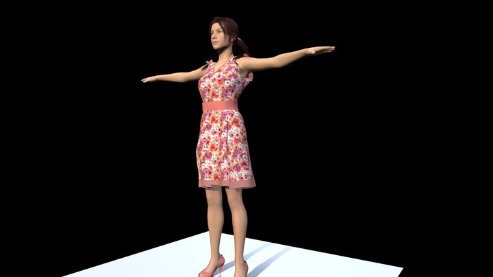 Woman in dress 3D Model
