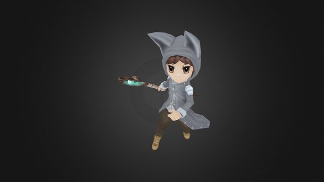 貓耳大衣小法師 3D Model