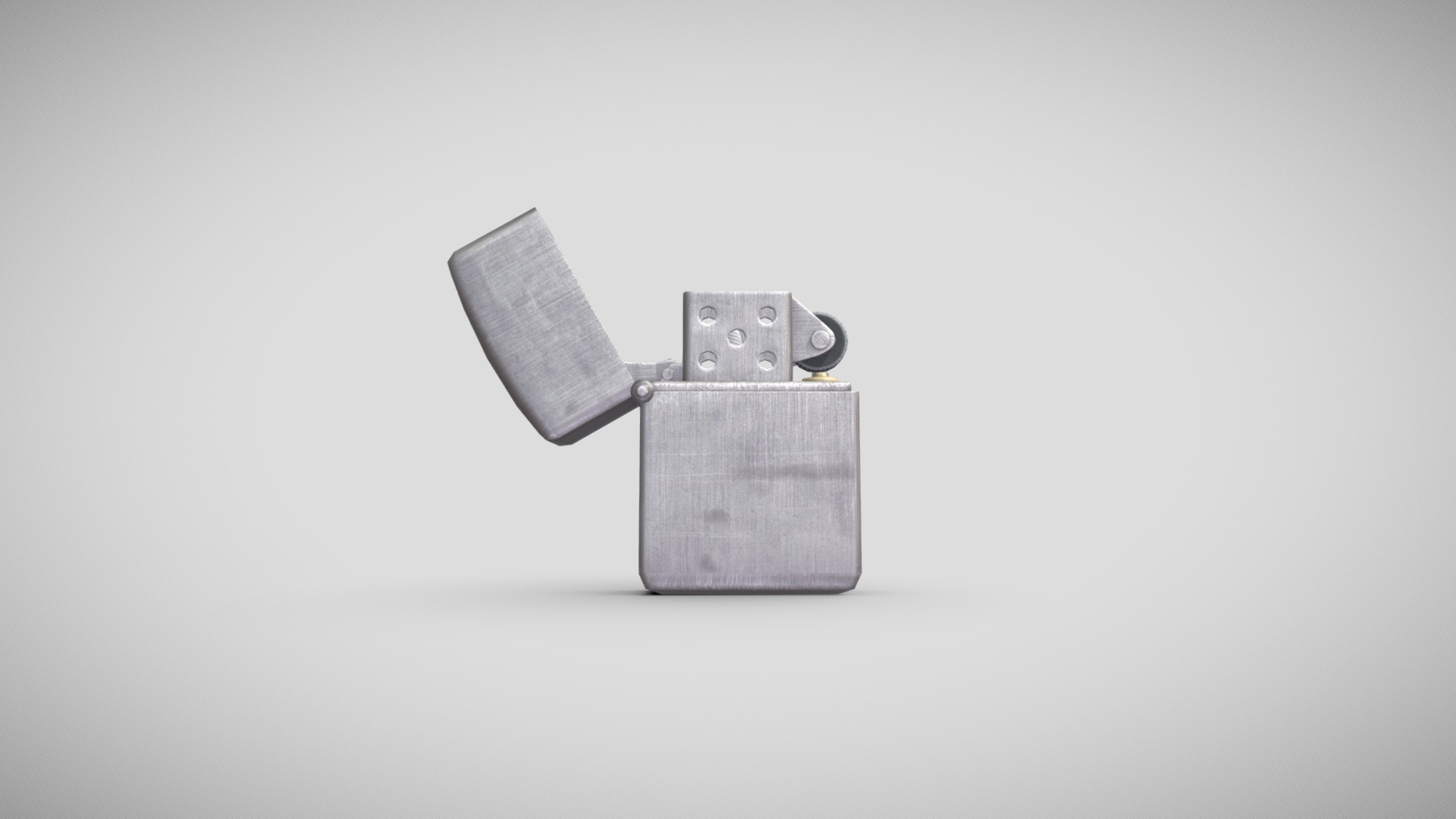 3D model zippo lighter - This is a 3D model of the zippo lighter. The 3D model is about a metal object with a screw.