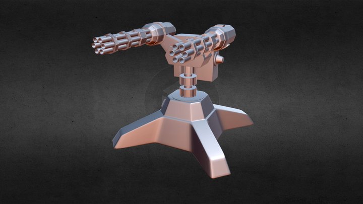 Chaingun Turret 3D Model