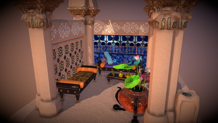 Desert Oasis Gazebo 3D Model