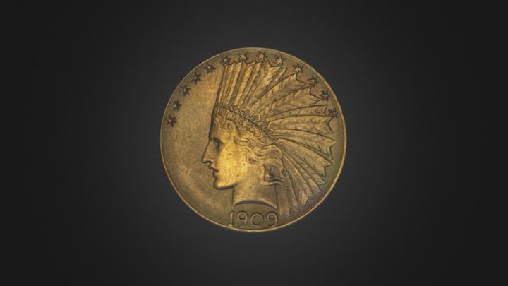 Gold $10 coin 3D Model