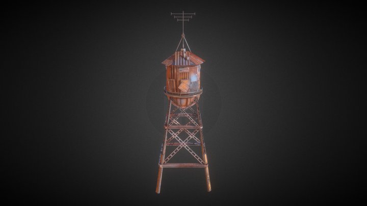 Junkyard Water Tower 3D Model