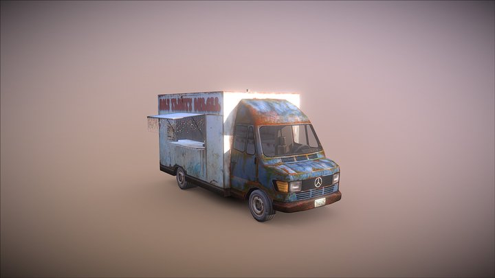 Food Truck Textured 3D Model
