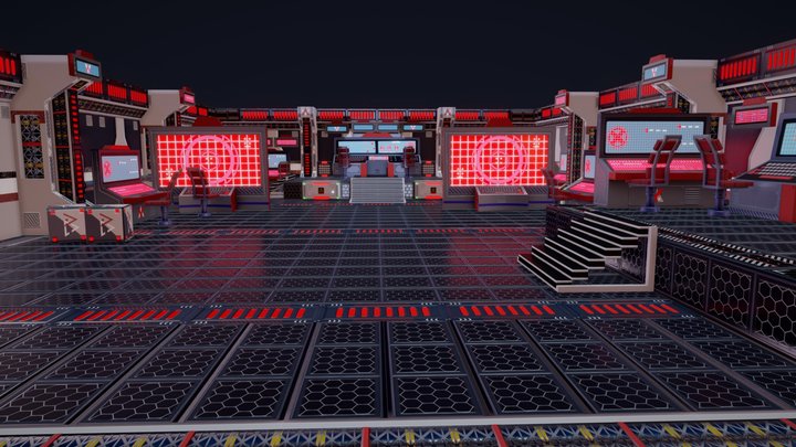 Sci-Fi Villain's lair 3D Model