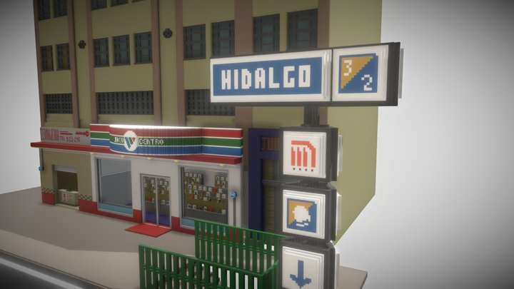 Esquina Metro México Voxeles 3D Model