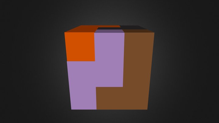 Assembled Puzzle Cube 3D Model