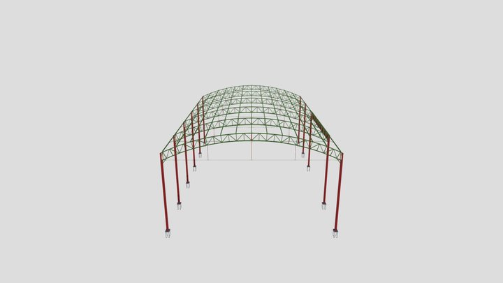 galpao arco 18x30 3D Model